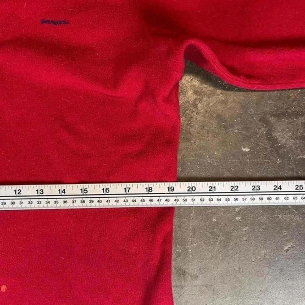 Patagonia Red Fleece Quarter Zip Pullover Jacket Navy‎ Collar Men's Medium